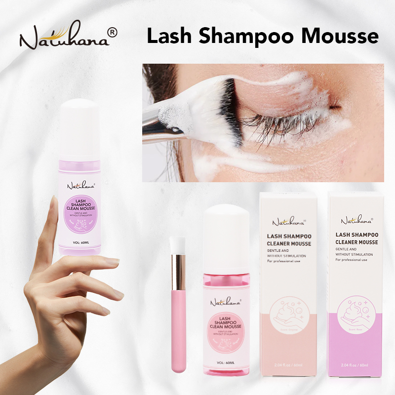 Eyelash Extension Gel Remover - Natuhana 60ml Eyelash Extension Shampoo Mousse
