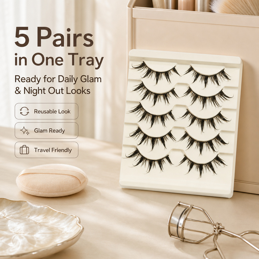 Cosplay Fake Eyelashes 5Pcs Li - Eyelash Extension Japanese Style recension och pris