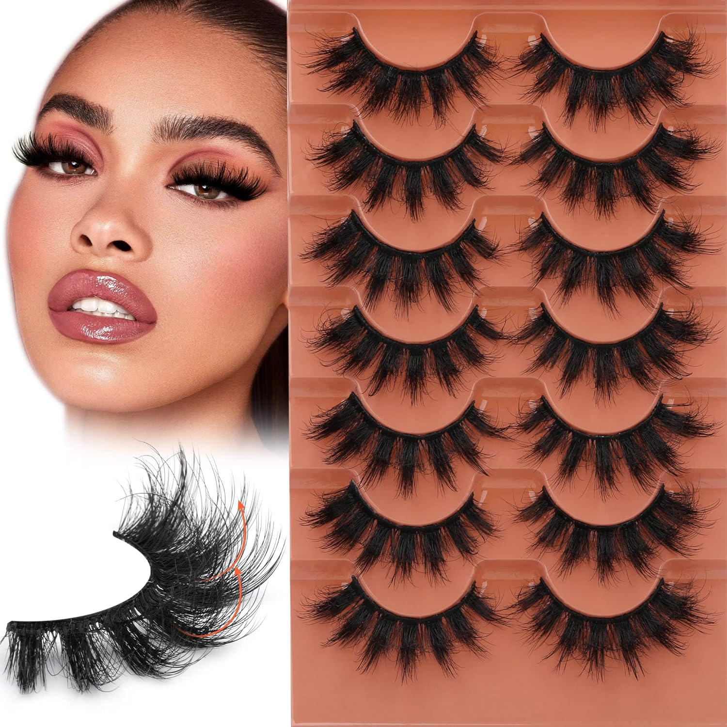 7pairs Fluffy Lashes 8D False  - Eyelash Extension Cat Eye recension och pris