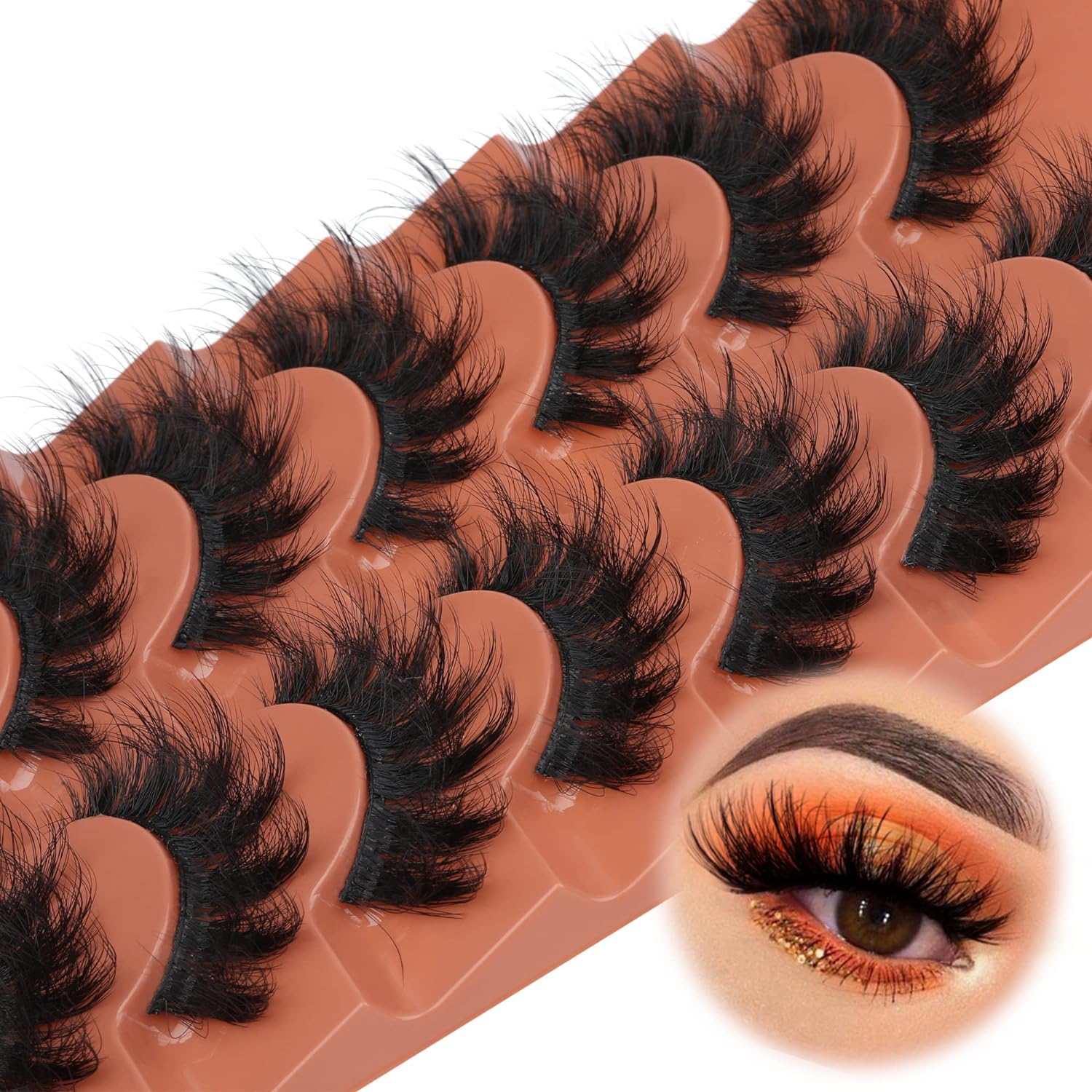 7pairs Fluffy Lashes 8D False  - Eyelash Extension Cat Eye recension och pris