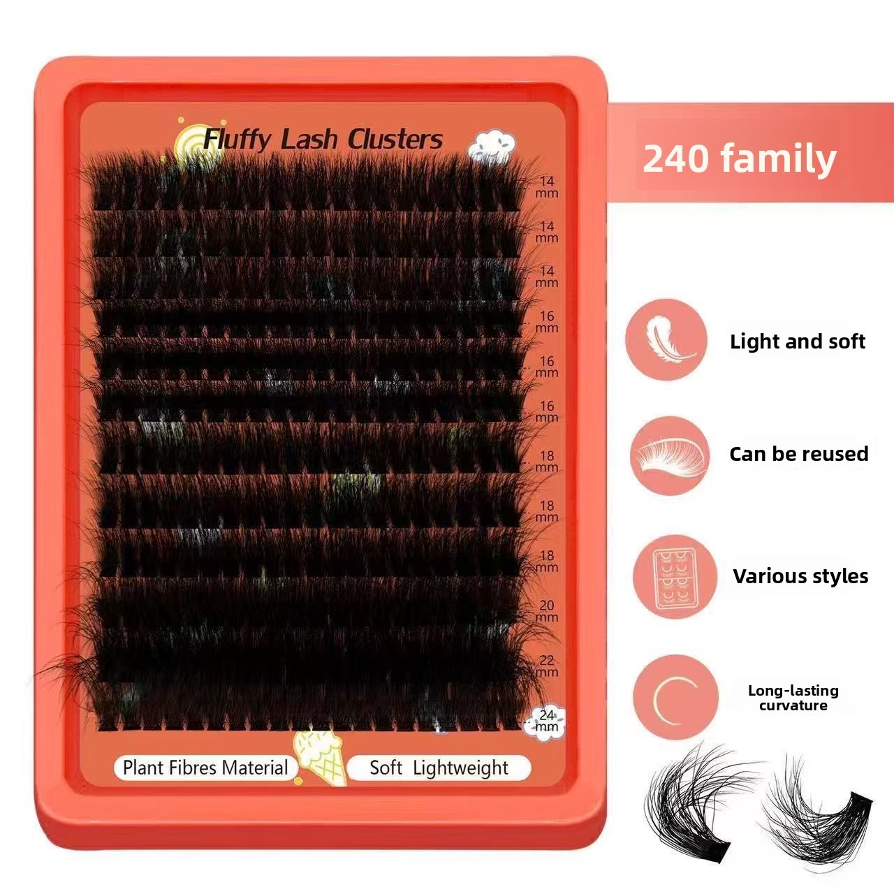 80D-100D Fluffy Cluster Lashes - Eyelash Extension Home Service recension och pris
