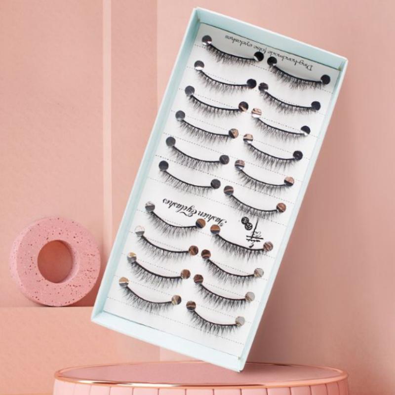 10 Pairs Natural Long Wispy Ca - Eyelash Extension Cat Eye recension och pris